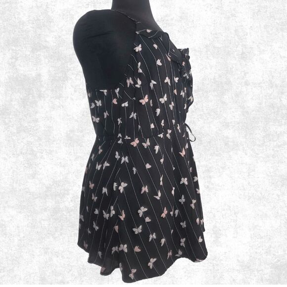 NWOT Torrid Butterfly Print Ruffle Top – Plus Size 2 (22) | Sleeveless Babydoll - Picture 7 of 7